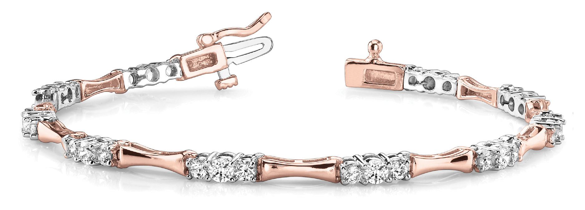 14K Rose Gold Diamond Fashion Tennis Bracelet