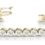 14K Yellow Gold 2ctw Round Diamond Line Bracelet