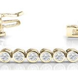 14K Yellow Gold 2ctw Round Diamond Line Bracelet