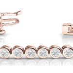 Rose Gold 2ctw Round Diamond Line Bracelet