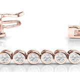 Rose Gold 2ctw Round Diamond Line Bracelet