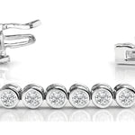 Round Diamond In Line Fashion Bracelet