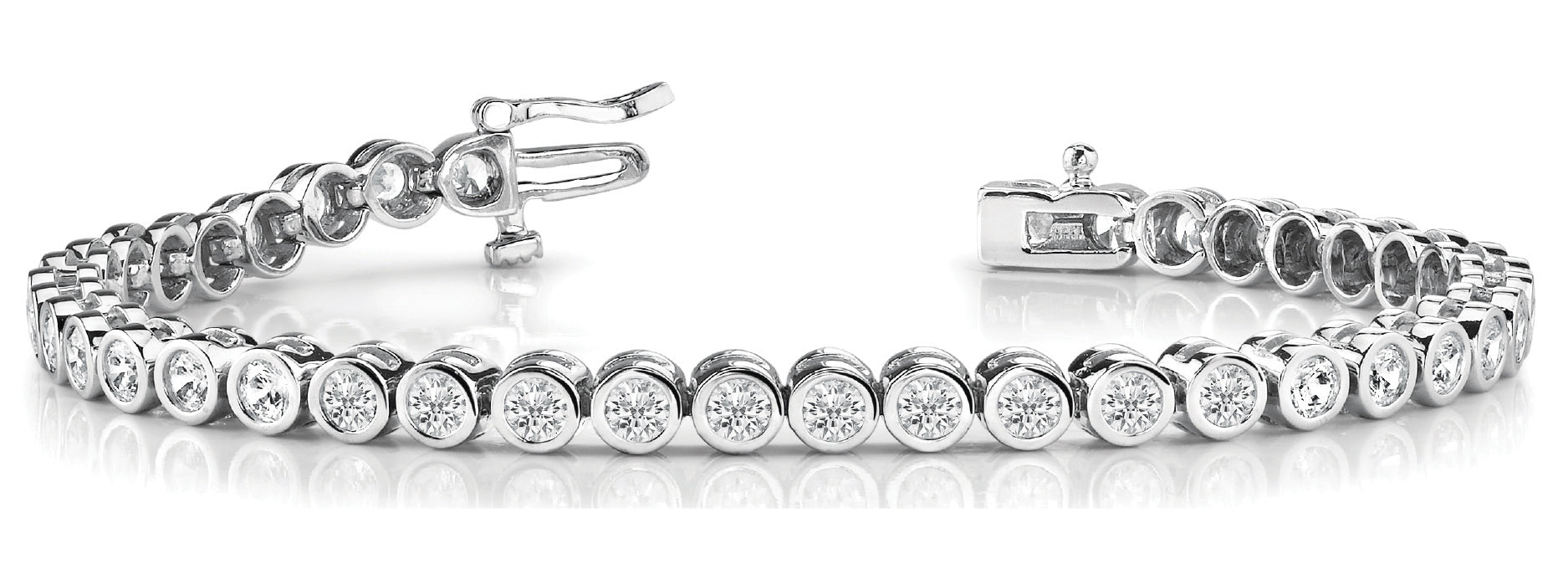 14K White Gold 2ctw Diamond In-Line Bracelet