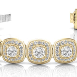 14K Yellow Gold Multi-Diamond Fashion Bracelet