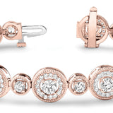 18K Rose Gold Vintage Diamond Tennis Bracelet