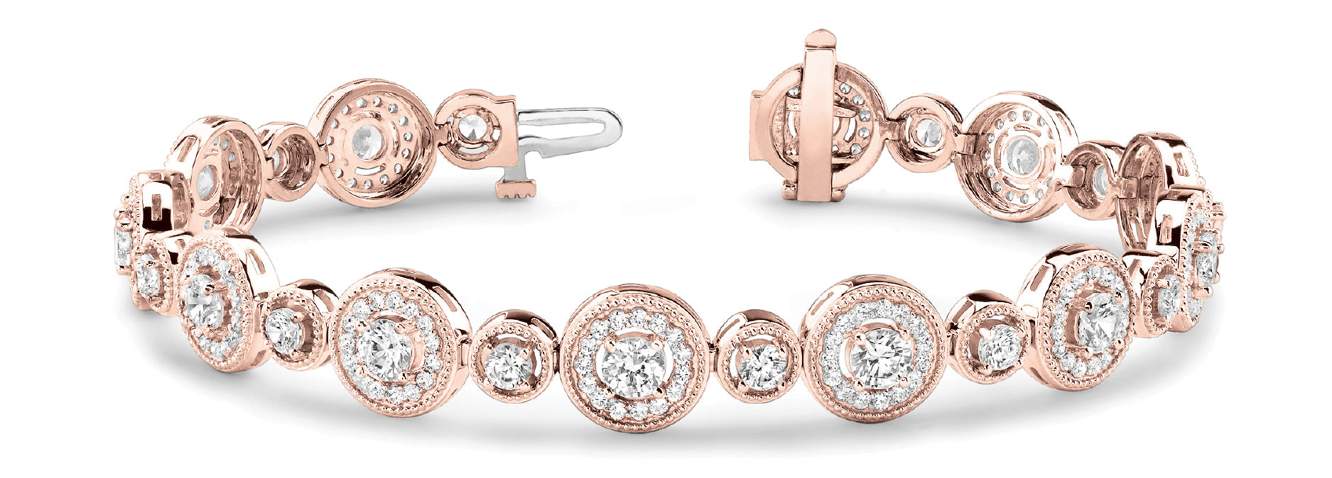 18K Rose Gold Vintage Diamond Tennis Bracelet