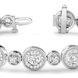 14K White Gold Vintage Diamond Tennis Bracelet