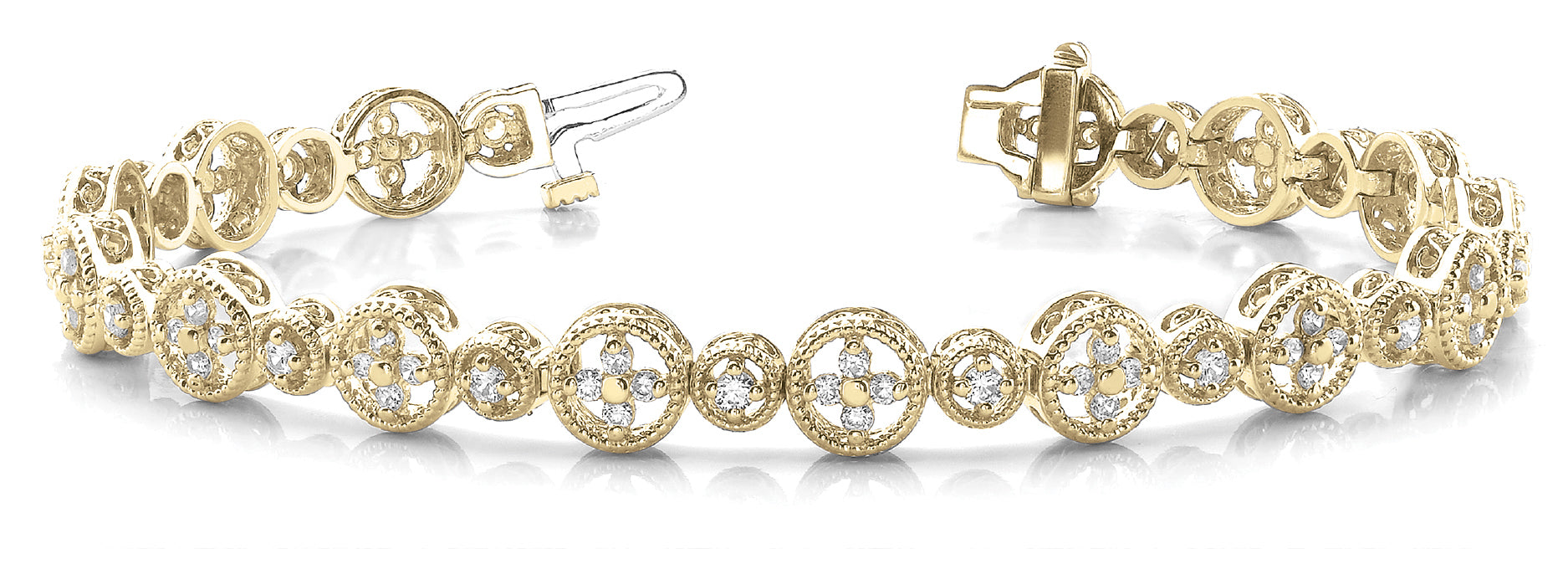 18K Yellow Gold Vintage Diamond Bracelet