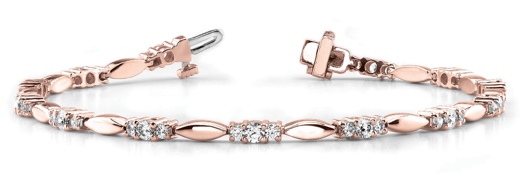 18K Rose Gold Multi-Diamond Fashion Bracelet