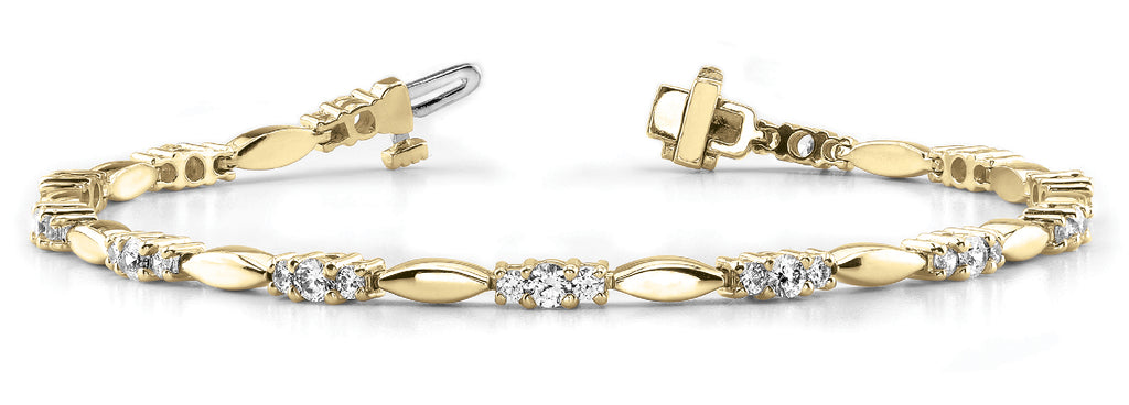 18K Yellow Gold Diamond Accent Fashion Bracelet