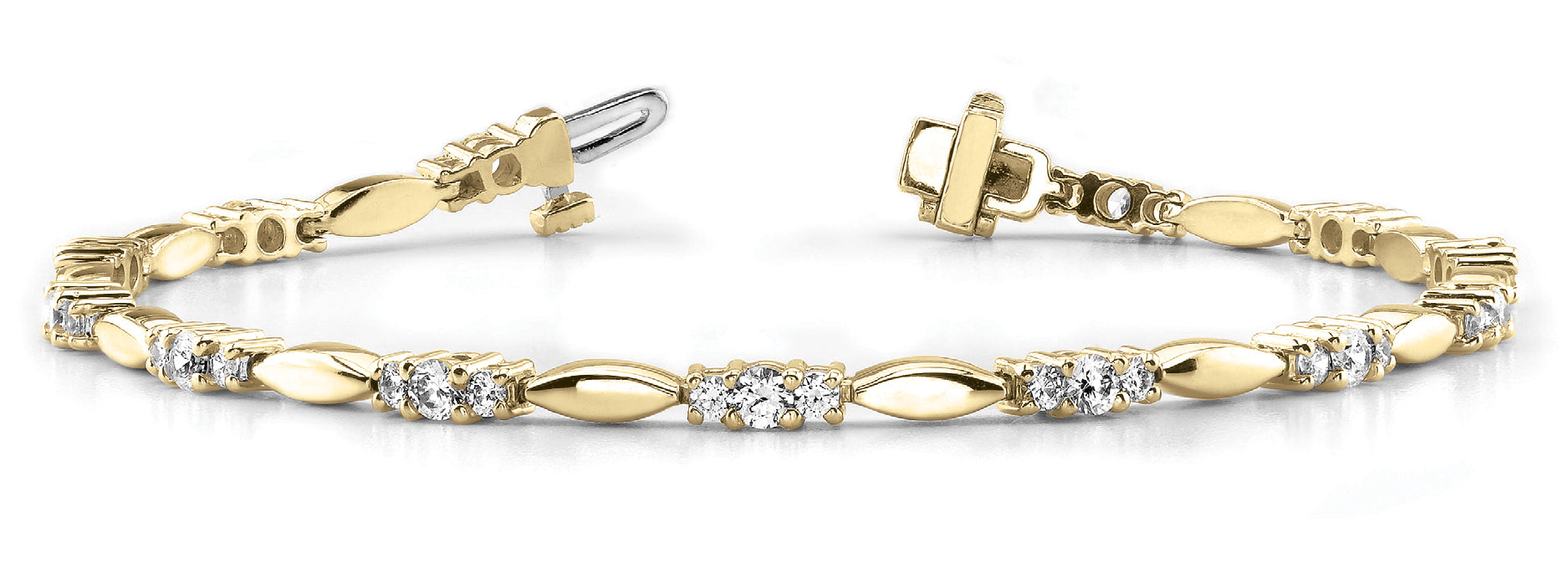 18K Yellow Gold Diamond Accent Fashion Bracelet