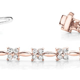 14K Rose Gold Round Diamond Fashion Bracelet