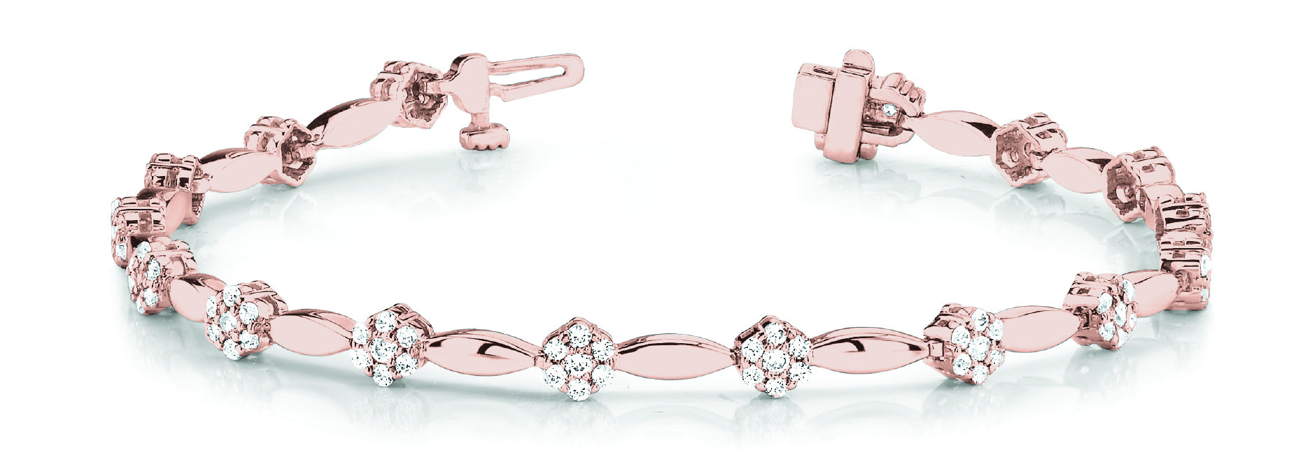 14K Rose Gold Multi-Diamond Fashion Bracelet