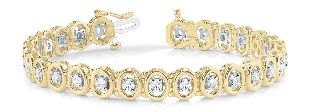 18K Yellow Gold Diamond Tennis Bracelet