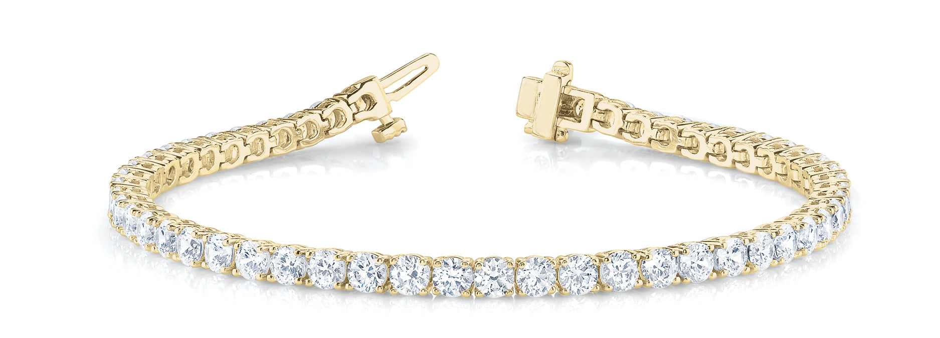 18K Yellow Gold 9.87 CT Diamond Line Bracelet