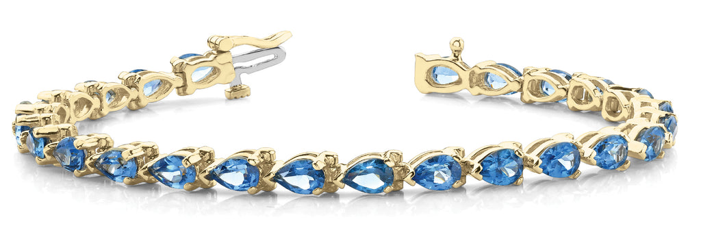 18K Yellow Gold Pear Diamond Fashion Bracelet