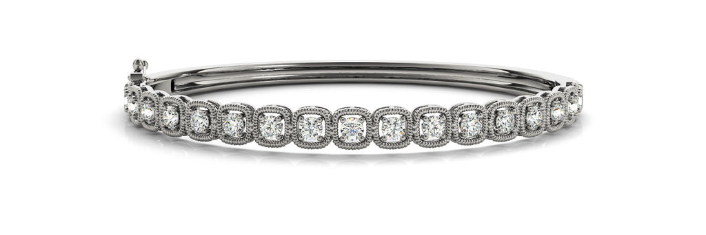 White Gold 5/8 ct Diamond Fashion Bangle