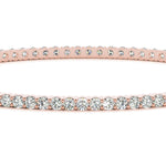 14K Rose Gold Round Diamond Bangle Bracelet - 1.75 ctw