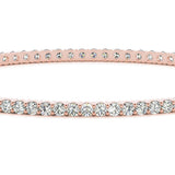 14K Rose Gold Round Diamond Bangle Bracelet - 1.75 ctw