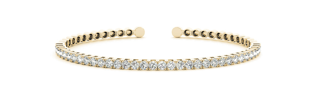 18K Yellow Gold Diamond Fashion Bangle