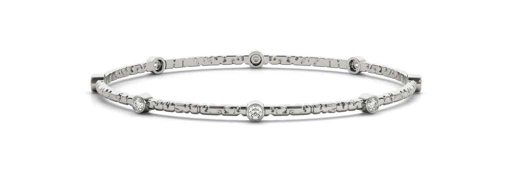 14K White Gold 1/4 ct Diamond Bangle Bracelet