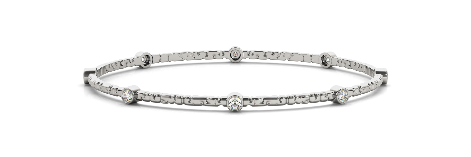 18K White Gold 1/4 CT Diamond Fashion Bangle