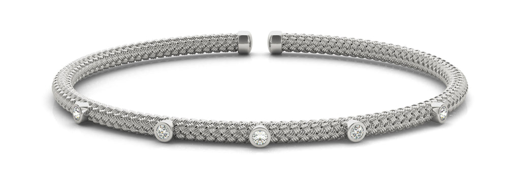 Round Diamond Italian Bangle Bracelet