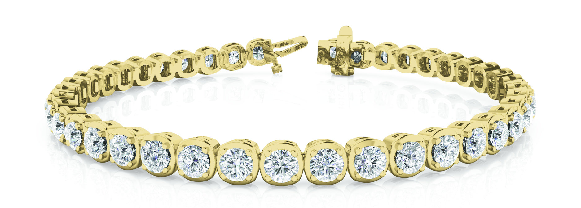 14K Yellow Gold Diamond Tennis Bracelet
