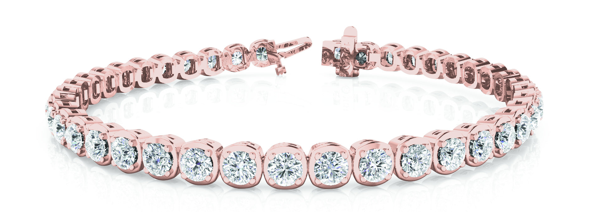 14K Rose Gold 2.16 ctw Diamond Line Bracelet