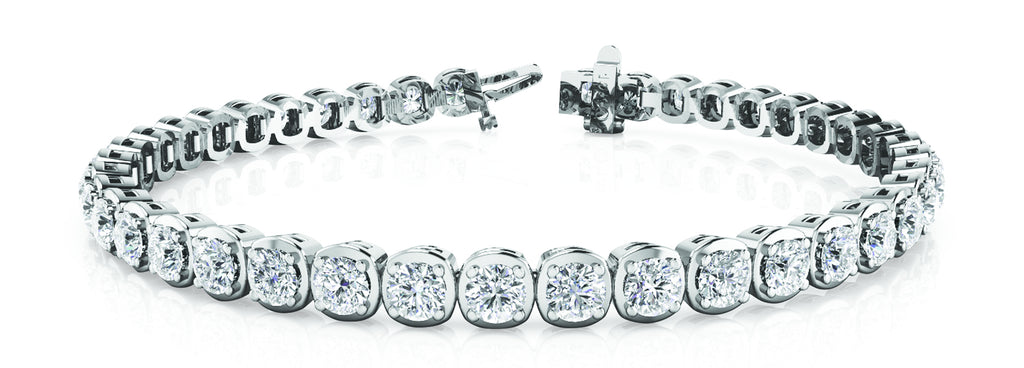 14K White Gold 2.16 CT Diamond Line Bracelet