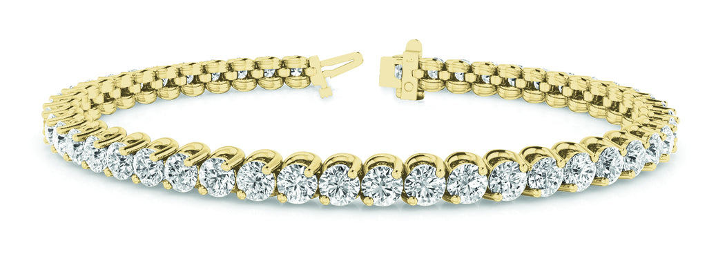 18K Yellow Gold 2ctw Round Diamond Tennis Bracelet