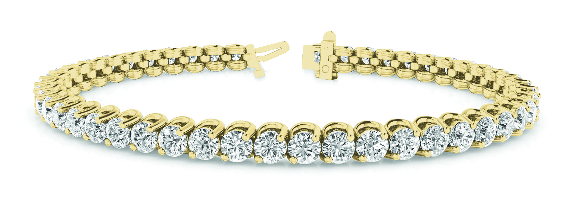 18K Yellow Gold 2ctw Round Diamond Tennis Bracelet