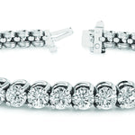 Round Diamond Tennis Line Bracelet
