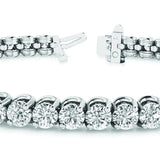 Round Diamond Tennis Line Bracelet