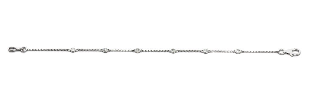 18K White Gold Round Diamond Fashion Bracelet