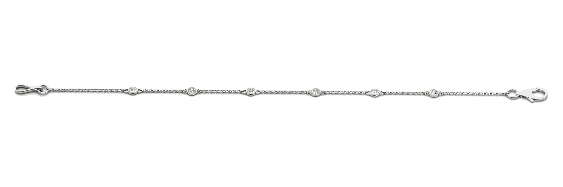 14K White Gold 1/8 CT Diamond Fashion Bracelet