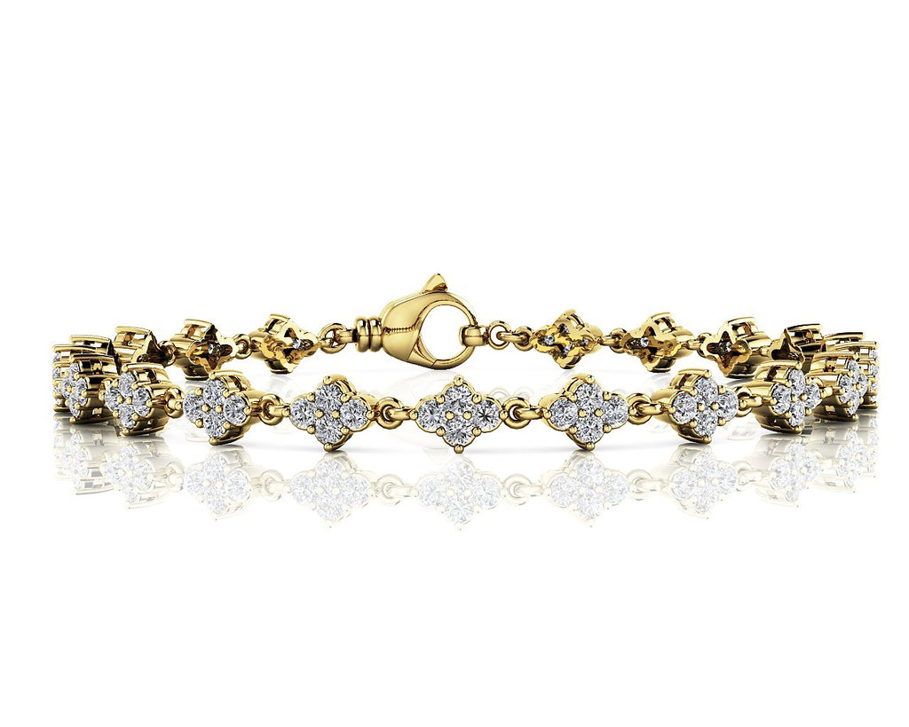 18K Yellow Gold 2ctw Round Diamond Fashion Bracelet