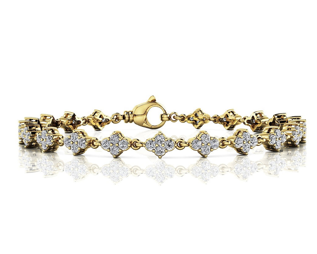 18K White Gold Round Diamond Fashion Bracelet