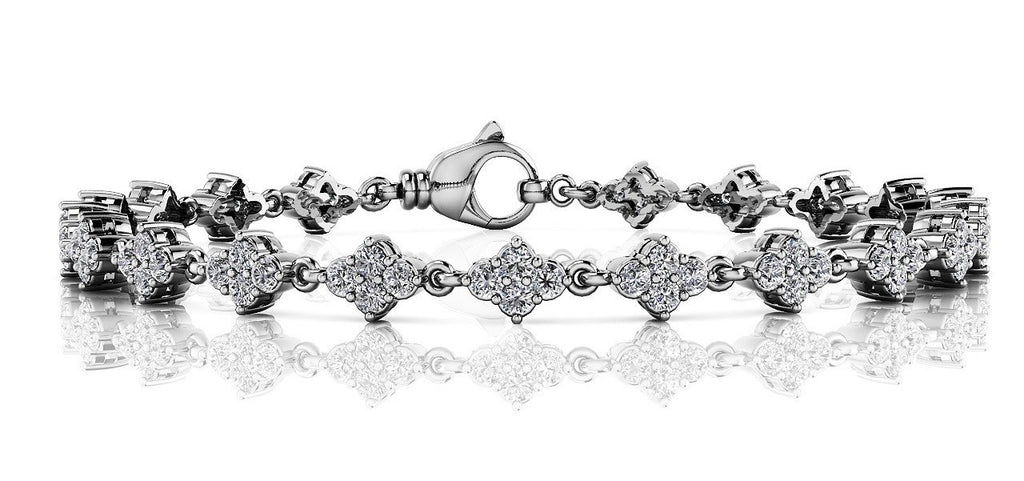 14K White Gold 2ctw Round Diamond Fashion Bracelet