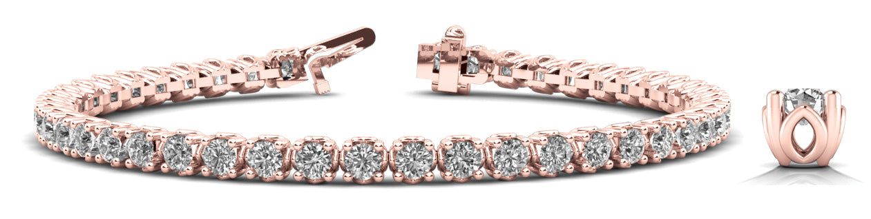 14K Rose Gold Diamond Tennis Bracelet