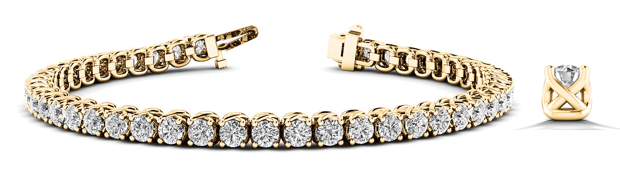 14K Yellow Gold 10.75ct Diamond Line Bracelet