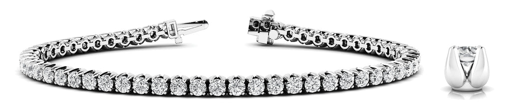 14K White Gold 10.25ctw Diamond Line Bracelet