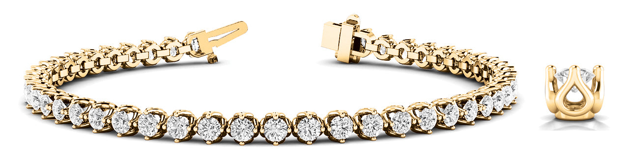 14K Yellow Gold Diamond Tennis Bracelet