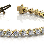 14K Yellow Gold Round Diamond Tennis Bracelet