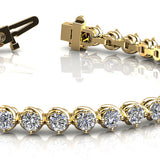 14K Yellow Gold Round Diamond Tennis Bracelet
