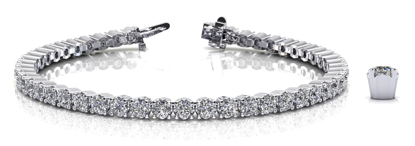 Round Diamond In-Line Tennis Bracelet