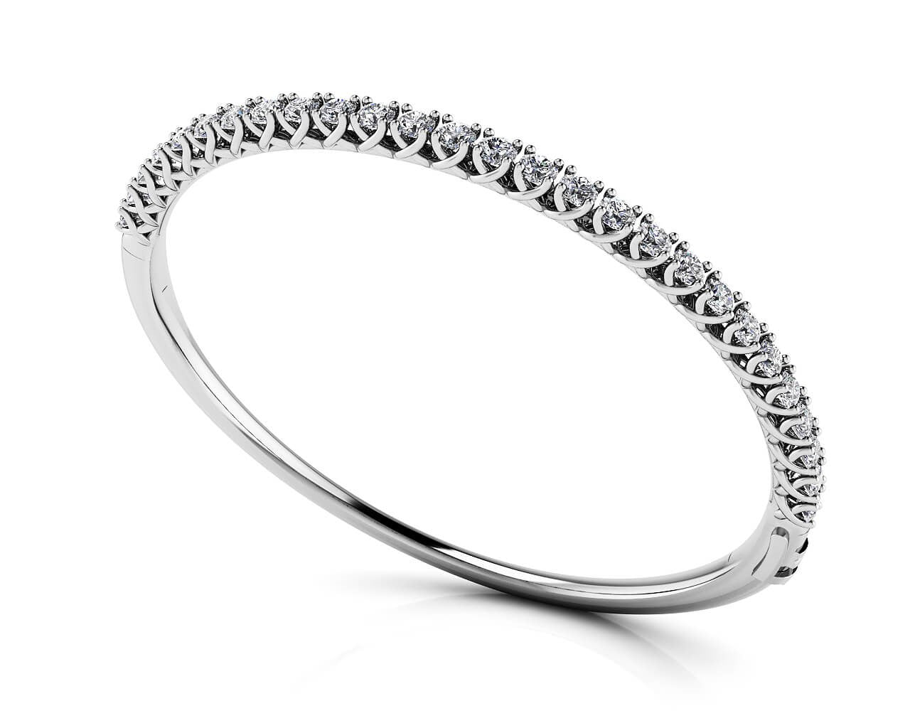 14K White Gold Round Diamond Fashion Bracelet