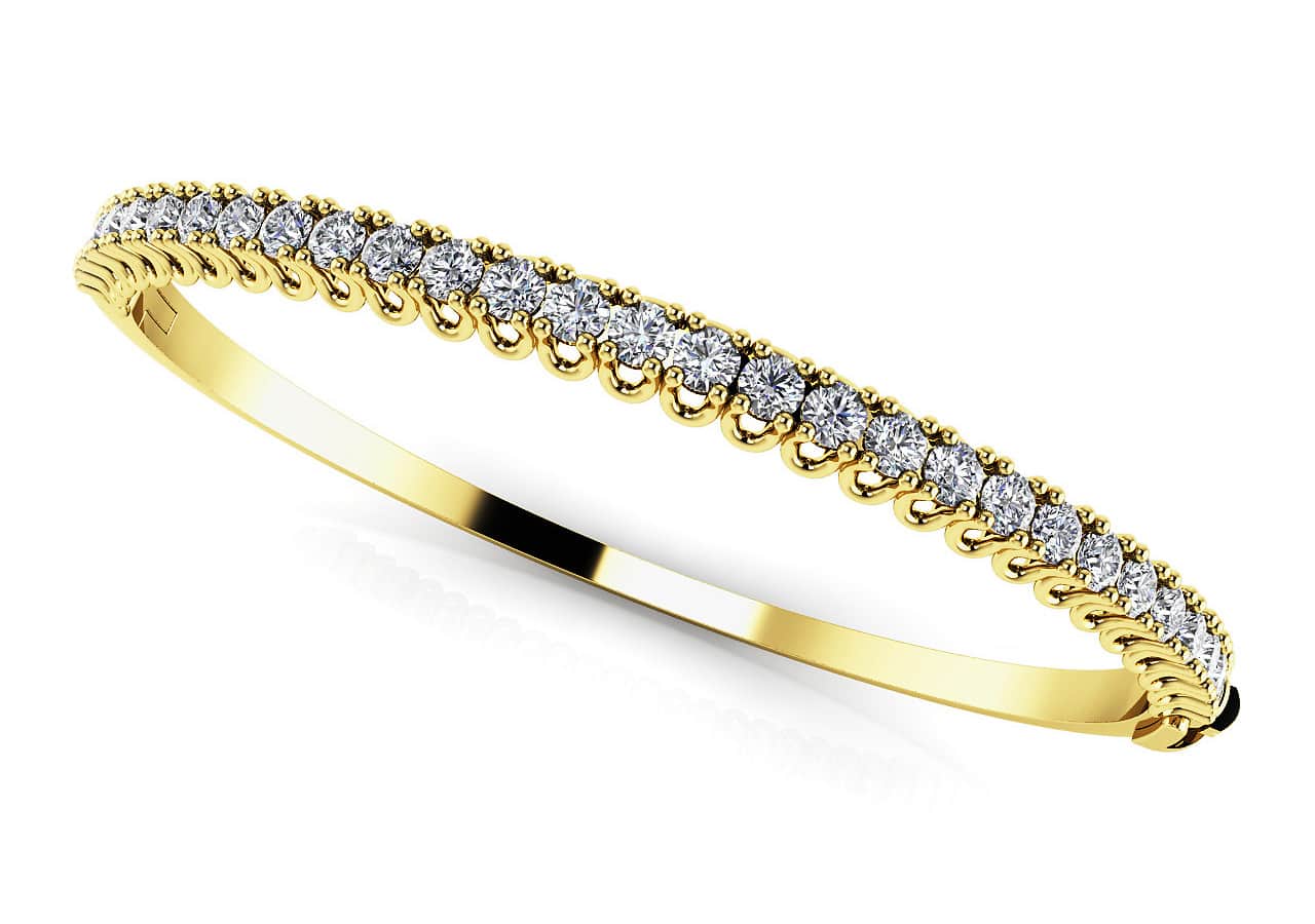 Platinum White Diamond Fashion Bangle Bracelet