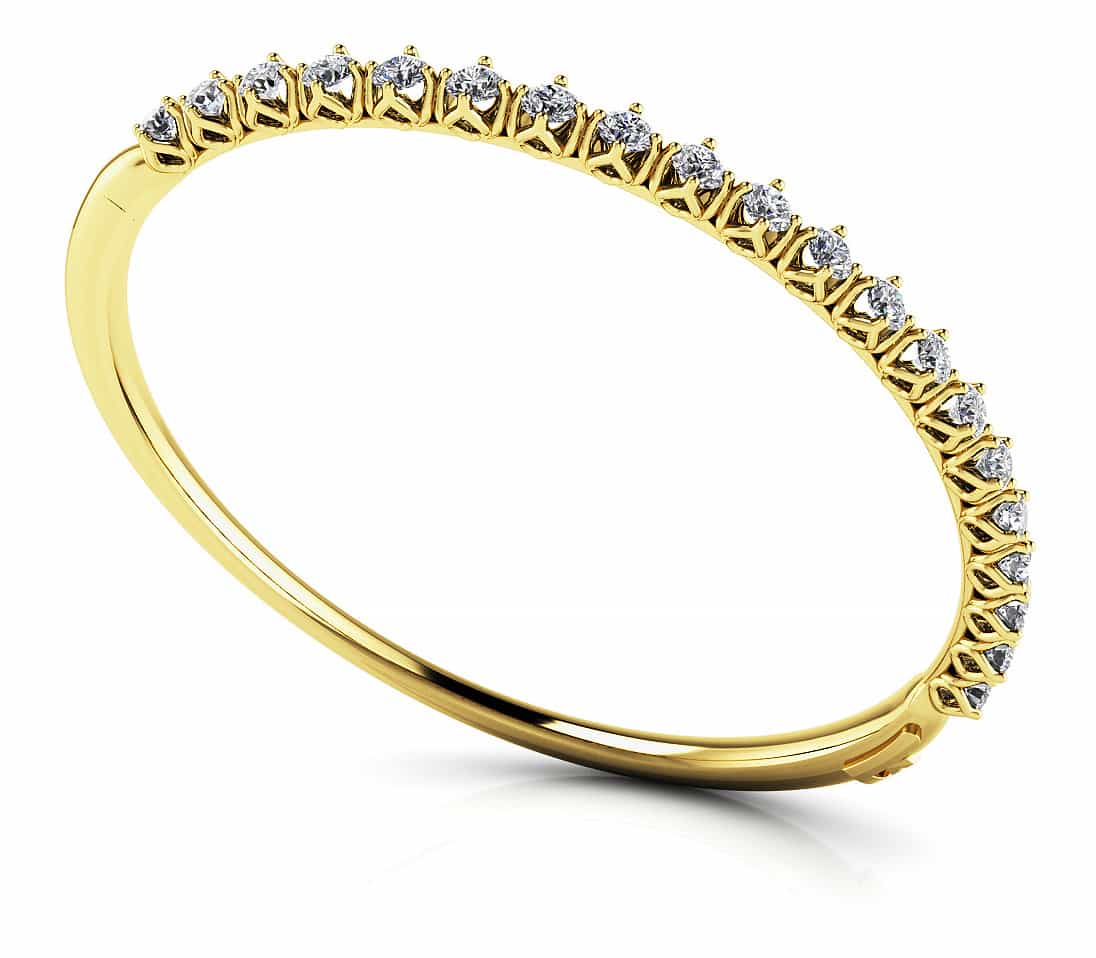 18K White Gold 1.44 ctw Diamond Bangle Bracelet