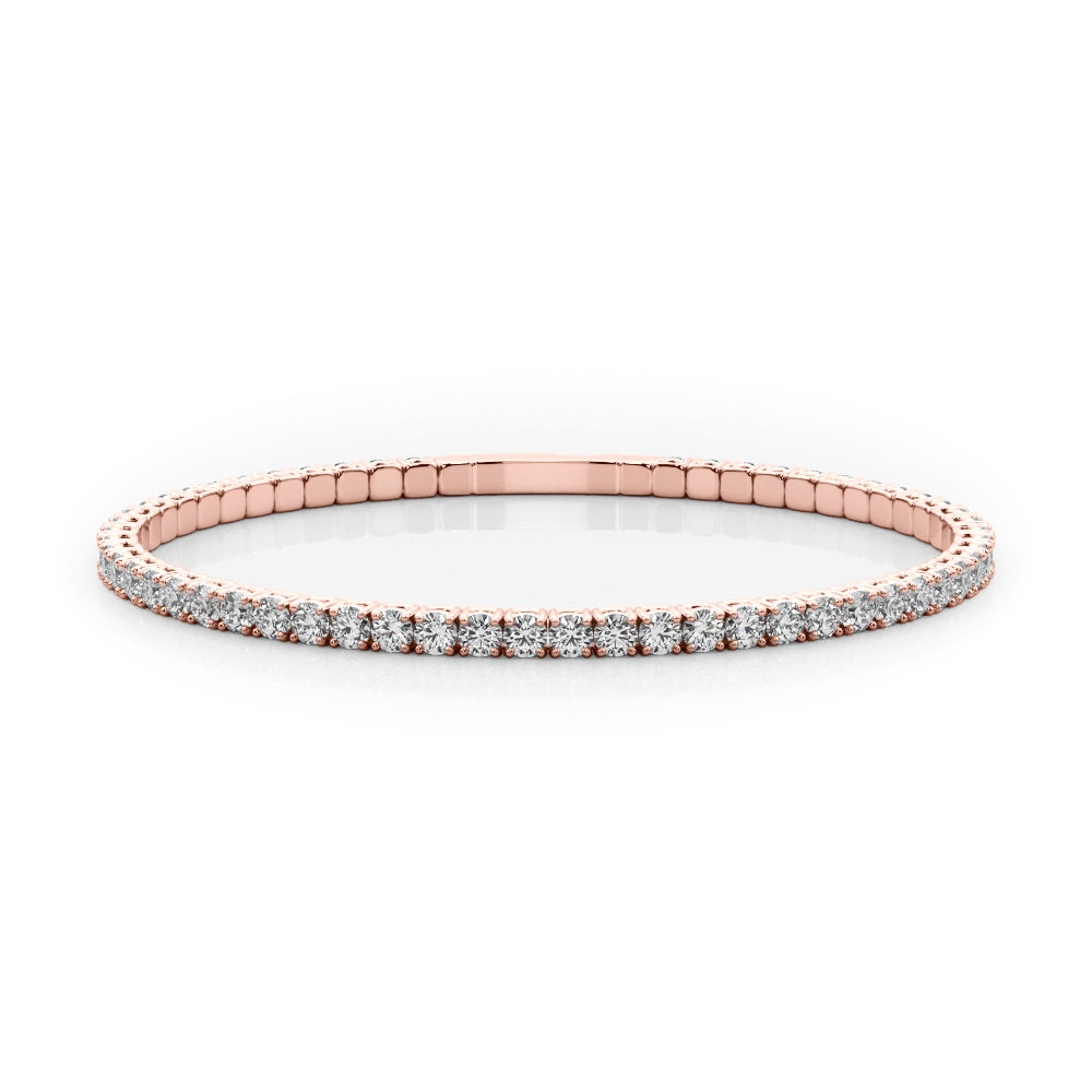 14K Rose Gold Diamond Flex Bangle Bracelet
